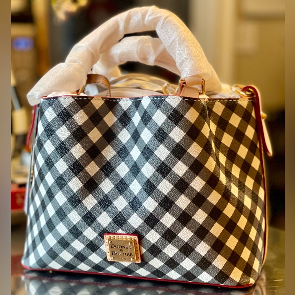 Dooney & Bourke Black and White Gingham Satchel